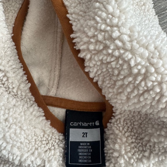 Carhartt Cream and Brown Kids Hoodie Boys Size 2T - Picture 3 of 5